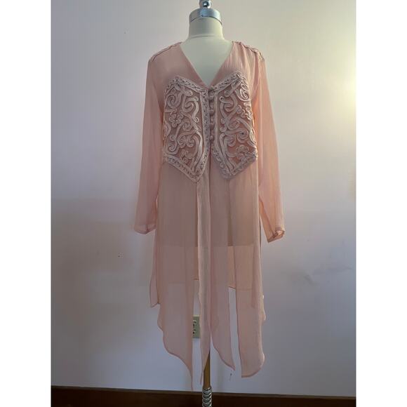 Pink Sheer Duster Women's Small - Picture 2 of 6